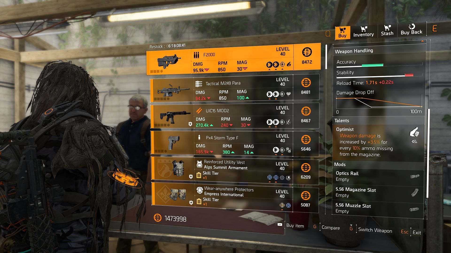 The Division 2 vendor at Haven Atrium (Image via Sportskeeda Gaming || Ubisoft)